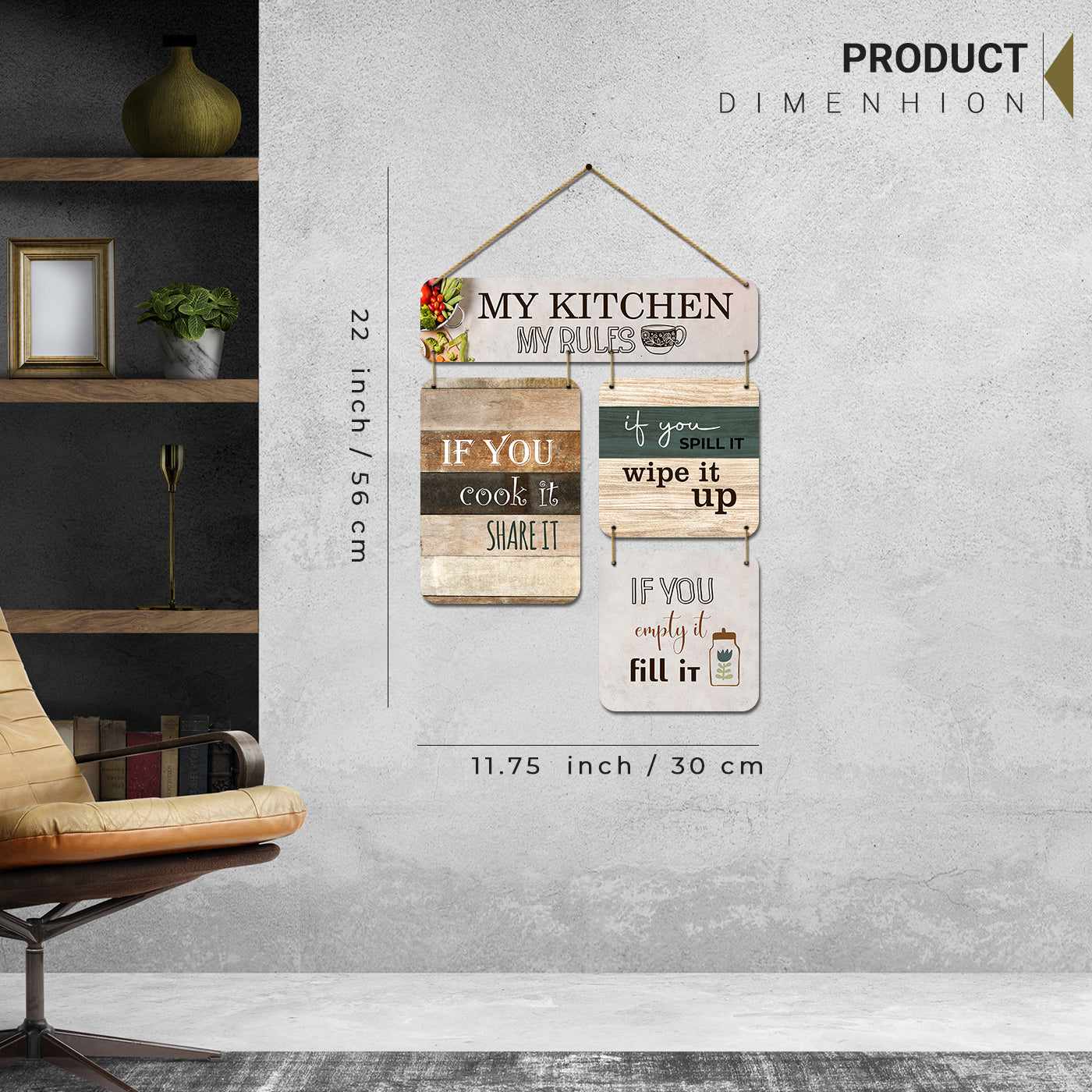 Retro Kitchen MDF Wood Wall Art for Vintage Charm - Kitchen Wall Hangings-Kotart