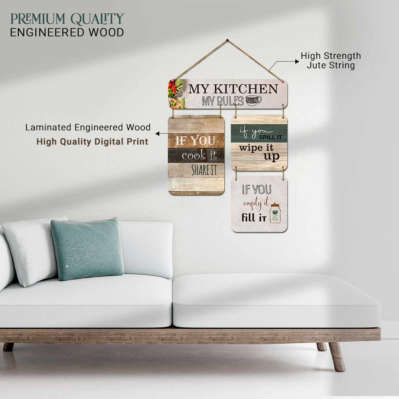 Retro Kitchen MDF Wood Wall Art for Vintage Charm - Kitchen Wall Hangings-Kotart