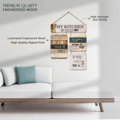 Retro Kitchen MDF Wood Wall Art for Vintage Charm - Kitchen Wall Hangings-Kotart