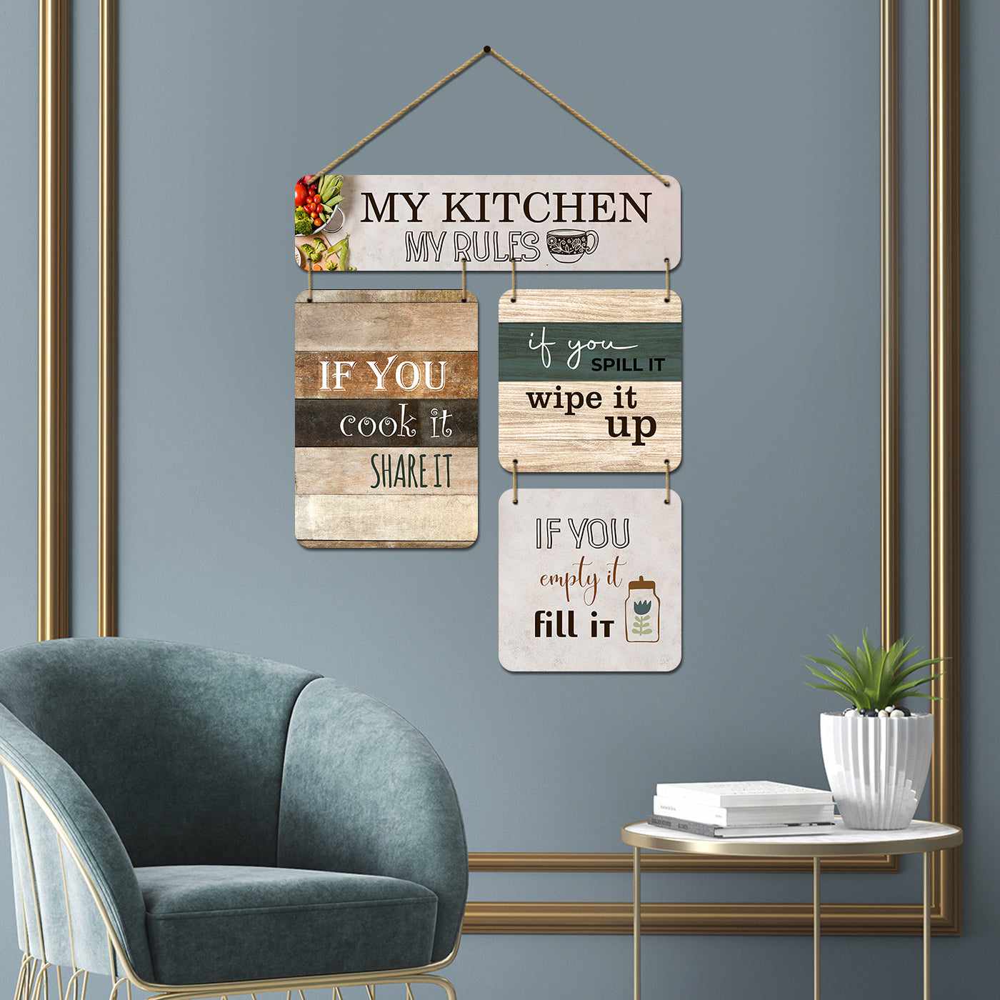 Retro Kitchen MDF Wood Wall Art for Vintage Charm - Kitchen Wall Hangings-Kotart