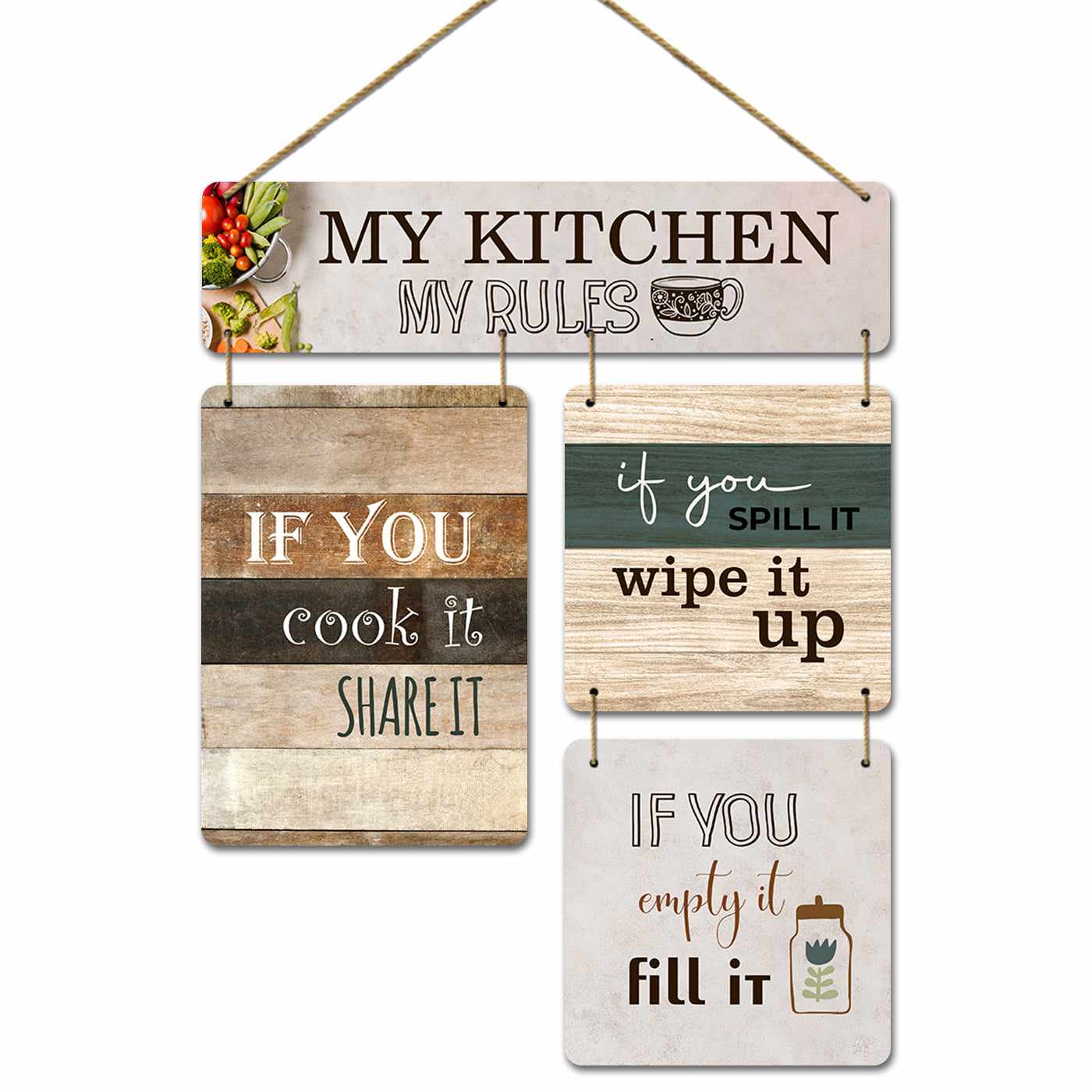 Retro Kitchen MDF Wood Wall Art for Vintage Charm - Kitchen Wall Hangings-Kotart