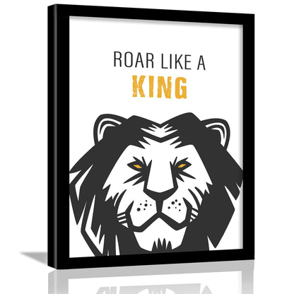 Roar Like a King Inspirational Quotes Wall Posters with Frame-Kotart