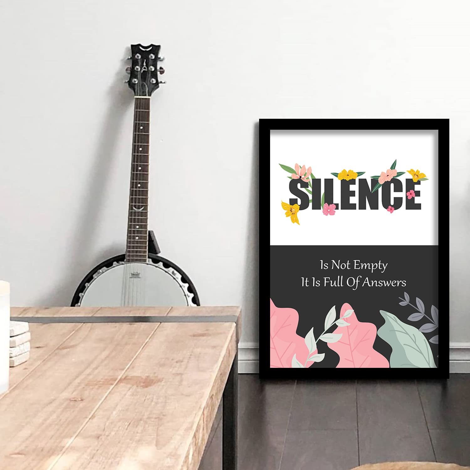 Silence is Not Empty Motivational Quotes Poster with Frame-Kotart