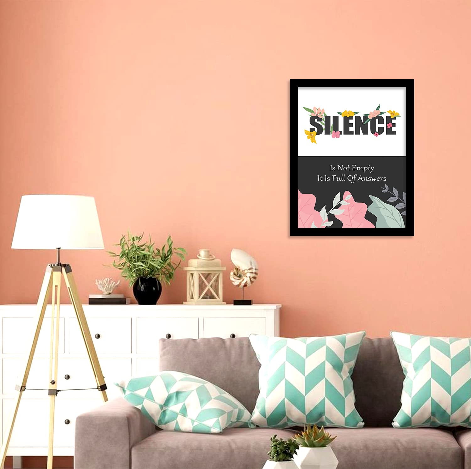 Silence is Not Empty Motivational Quotes Poster with Frame-Kotart