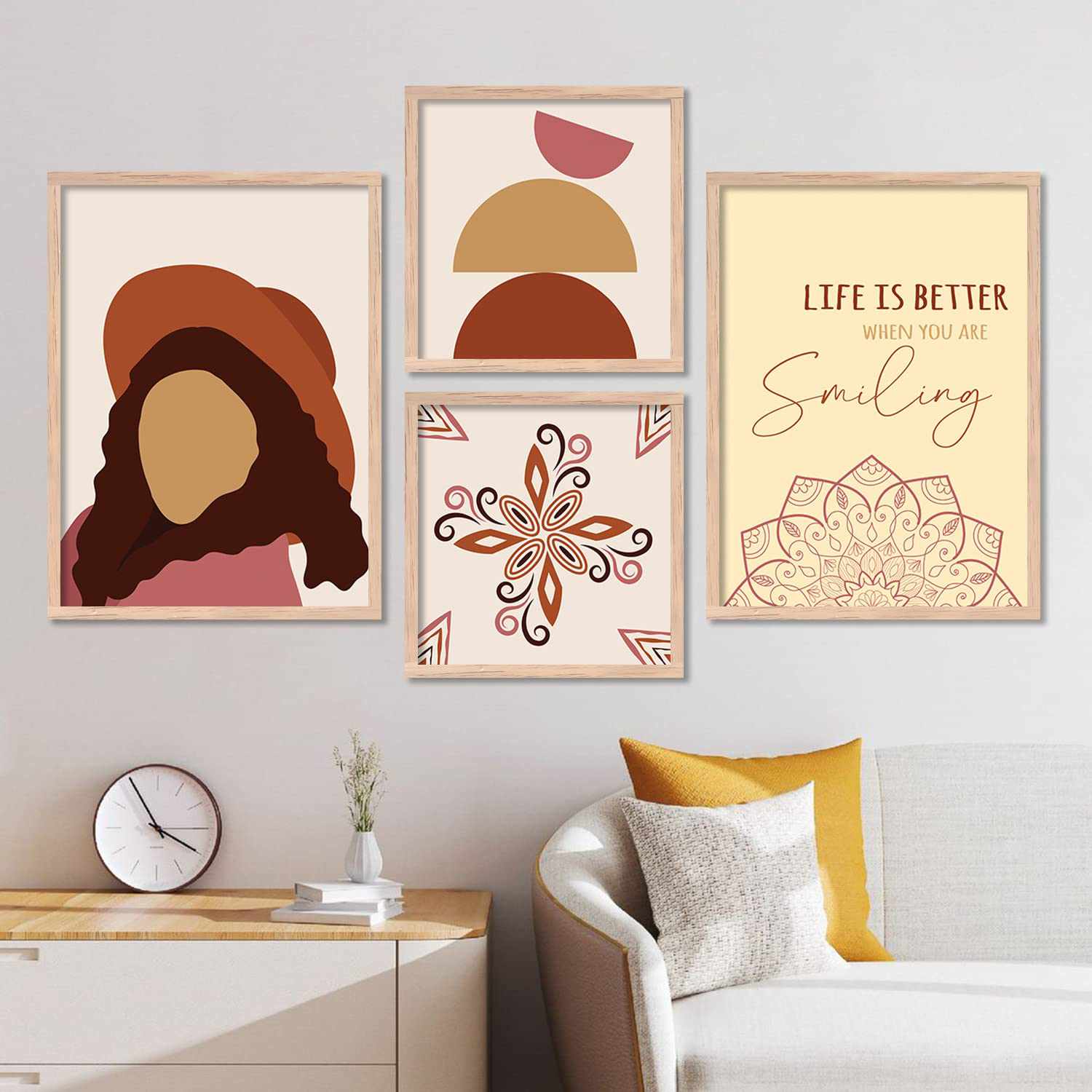 Simple yet elegant: Minimal Art Prints with Frame for Wall Decor