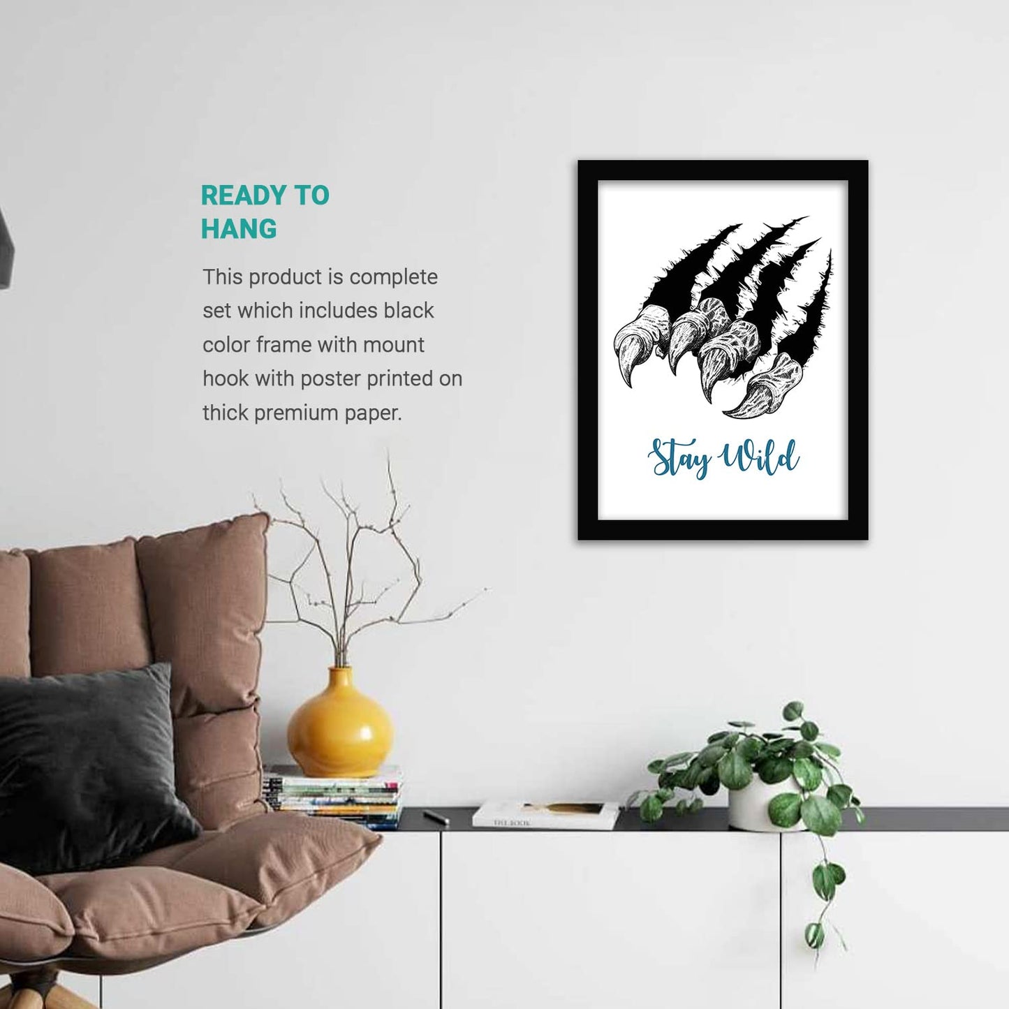 Stay Wild Inspirational Quotes Wall Posters with Frame-Kotart