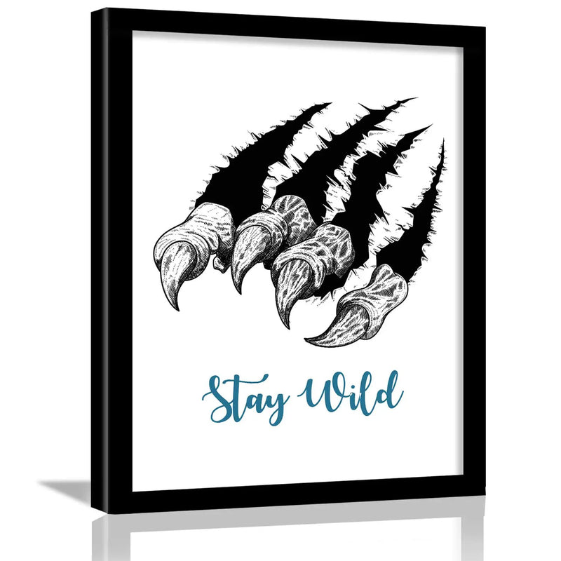 Stay Wild Inspirational Quotes Wall Posters with Frame by Kotart store