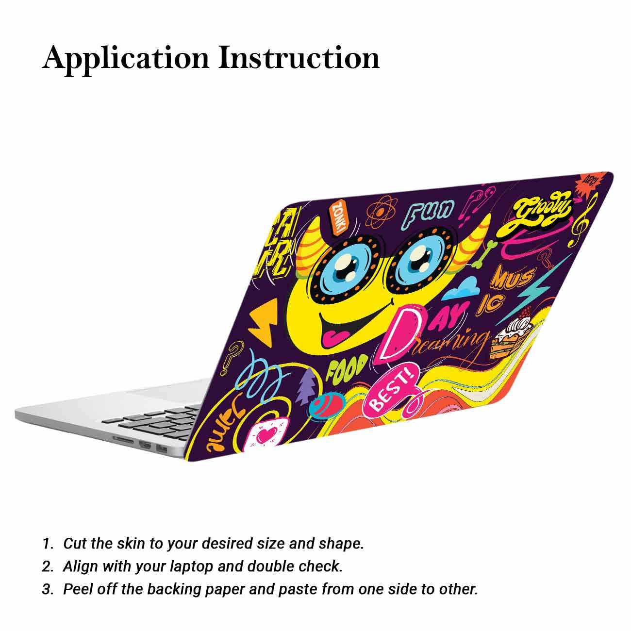 Stylish Graphic Laptop Skin Upto 15.6 inch-Kotart