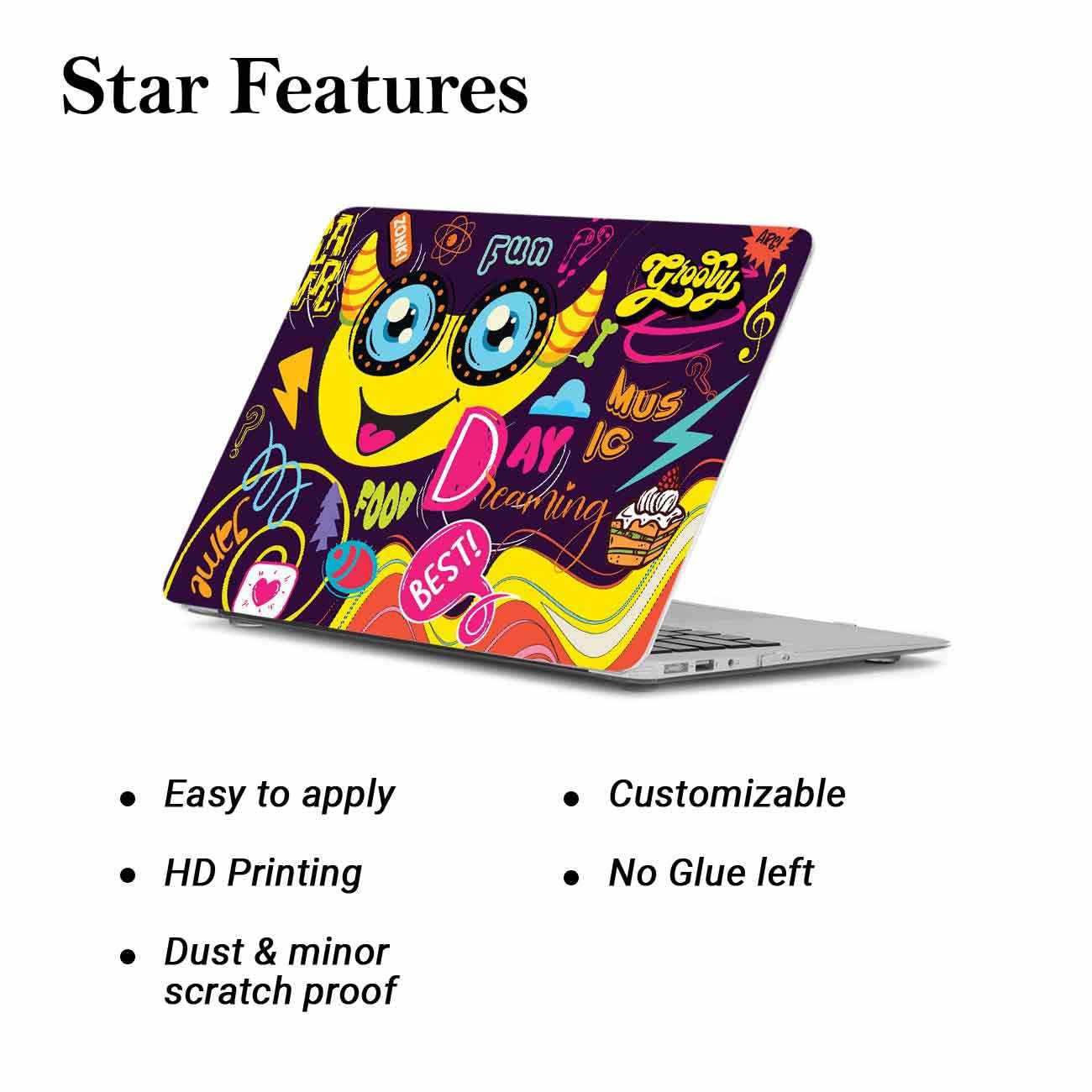 Stylish Graphic Laptop Skin Upto 15.6 inch-Kotart