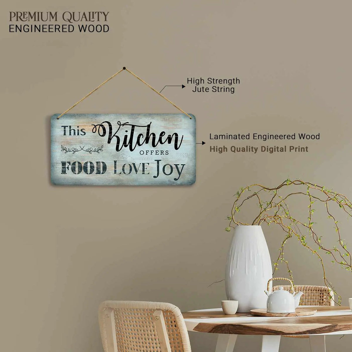 The Kitchen Quotes MDF Wood Wall Hanging for Kitchen and Restaurant Wa ...