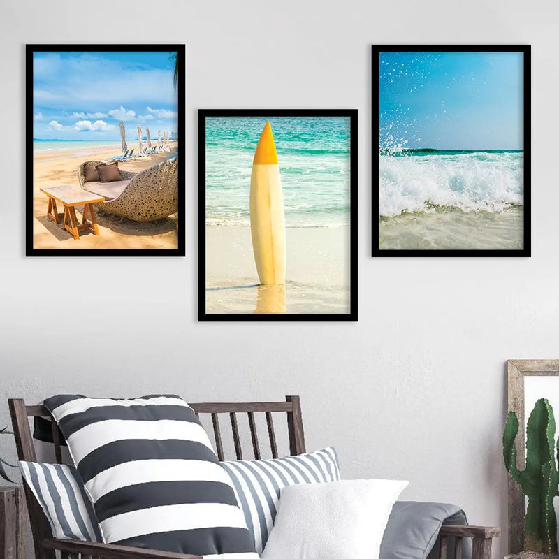 Travel Theme Framed Wall Posters : Beautiful Beach Wall Frames by Kotart store