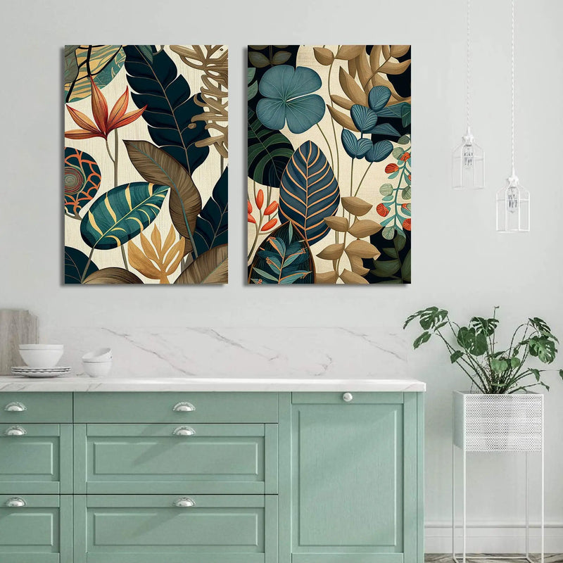 Tropical Leaf's Canvas Art - Modern Art Canvas Painting for Living Room Bedroom Home and Office Wall Decor-Kotart
