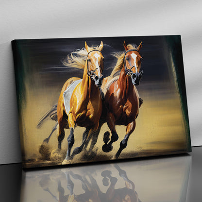 Two Horses Running Canvas Painting - Large Canvas Art for Home and Office Wall Decor-Kotart