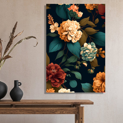 Unique and Stylish Vibrant Floral Abstract Art on Canvas - Ideal for Wall Decoration-Kotart