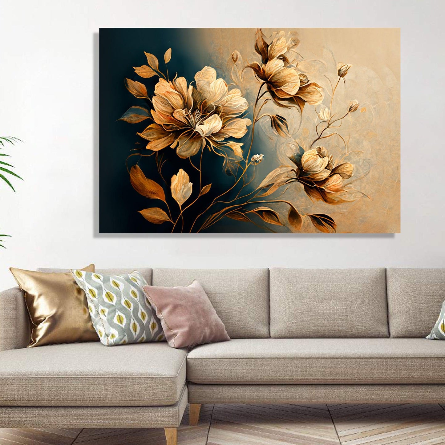 Upgrade Your Home with Bold and Beautiful Abstract Floral Art on Canvas - Living Room and Bedroom-Kotart