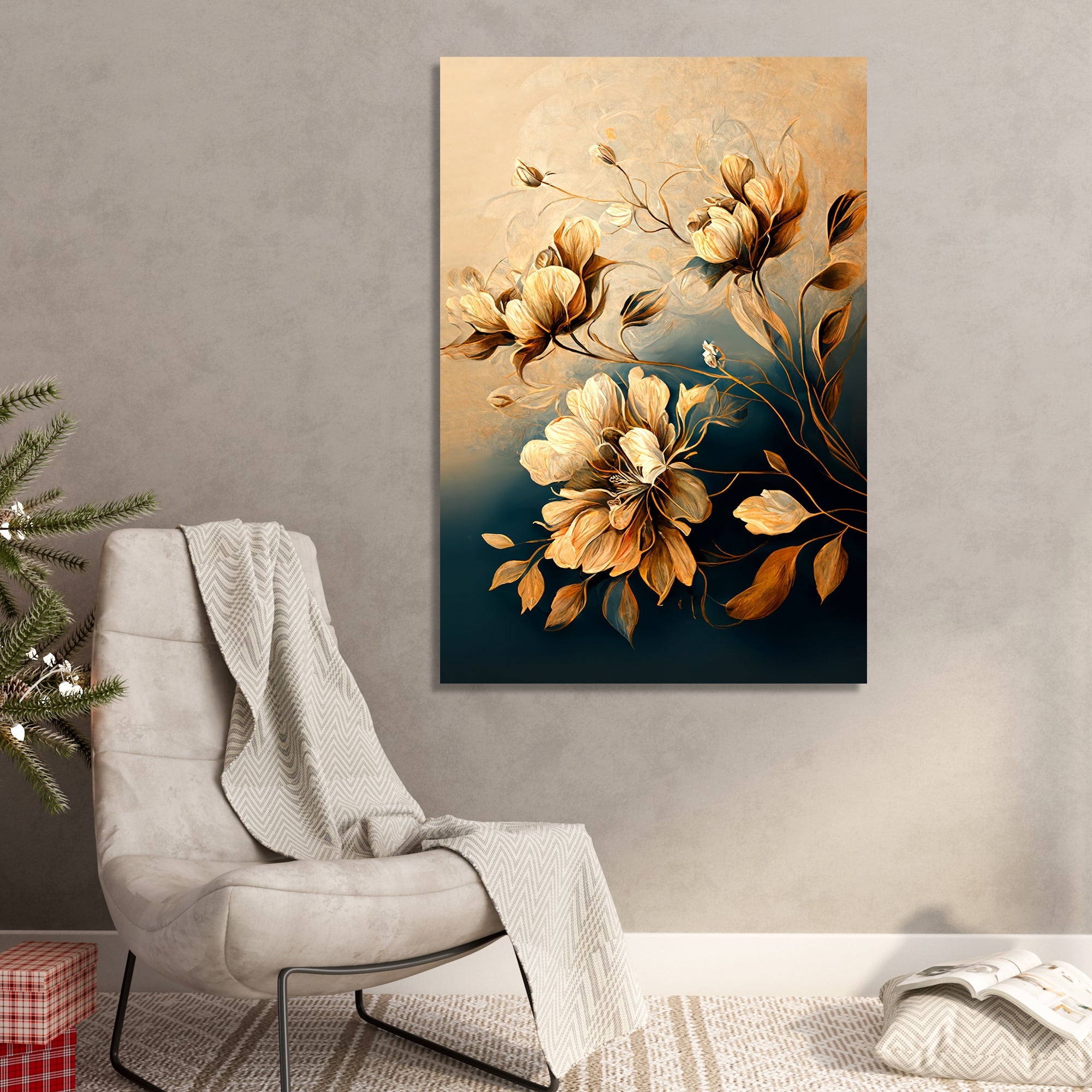 Bold hot and Beautiful floral painting