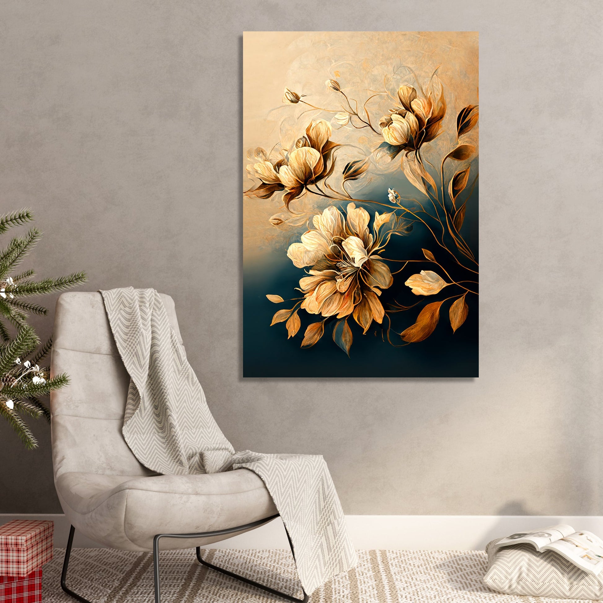 Upgrade Your Home with Bold and Beautiful Abstract Floral Art on Canvas - Living Room and Bedroom-Kotart