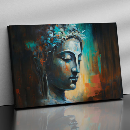 Vibrant Buddha Canvas Painting for Living Room Wall Decor - Large Buddha Canvas Art-Kotart