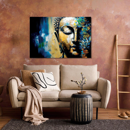 Vibrant Buddha Canvas Paintings - Canvas Art for Home Office Bedroom Living Room Wall Decor-Kotart