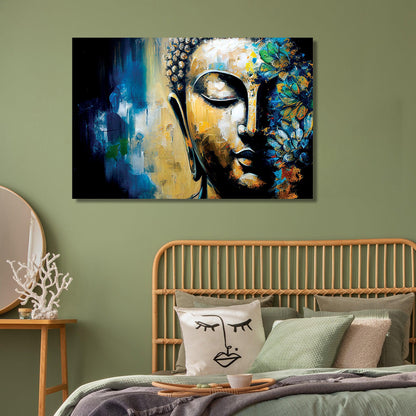 Vibrant Buddha Canvas Paintings - Canvas Art for Home Office Bedroom Living Room Wall Decor-Kotart