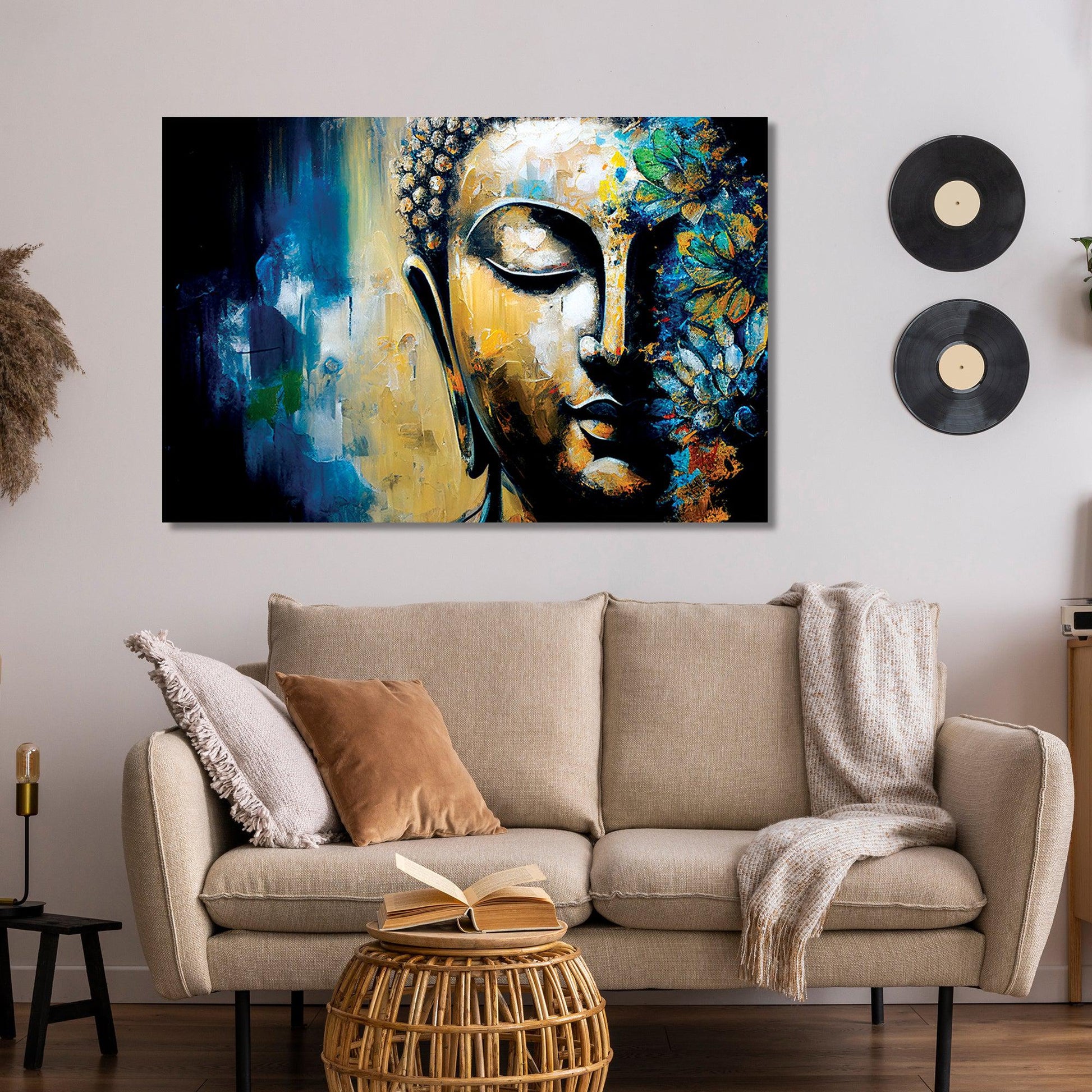 Vibrant Buddha Canvas Paintings - Canvas Art for Home Office Bedroom L –  Kotart