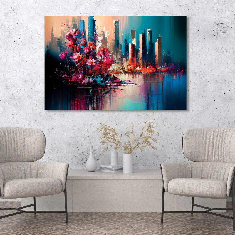 Vibrant City Canvas Painting-Kotart