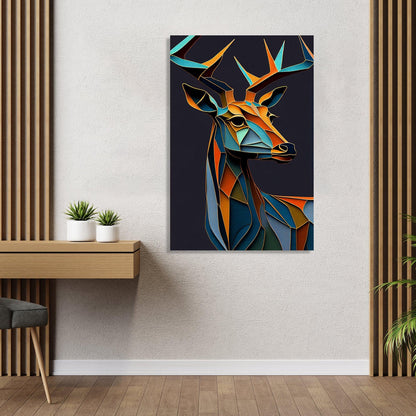 Vibrant Deer Art in Style of Pablo Picasso - Nature Inspired Deer Art for Living Room Bedroom Home and Office Wall decor-Kotart
