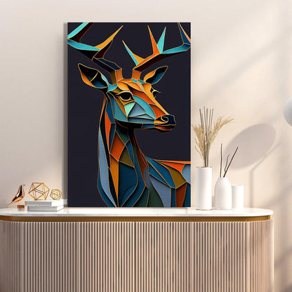 Vibrant Deer Art in Style of Pablo Picasso - Nature Inspired Deer Art for Living Room Bedroom Home and Office Wall decor-Kotart