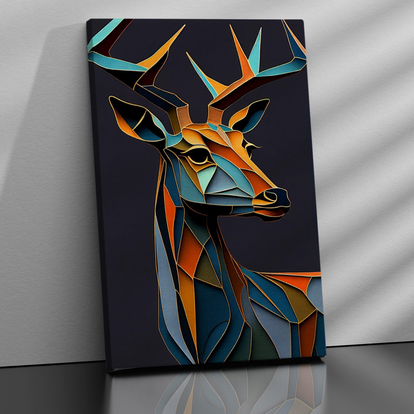 Vibrant Deer Art in Style of Pablo Picasso - Nature Inspired Deer Art for Living Room Bedroom Home and Office Wall decor-Kotart