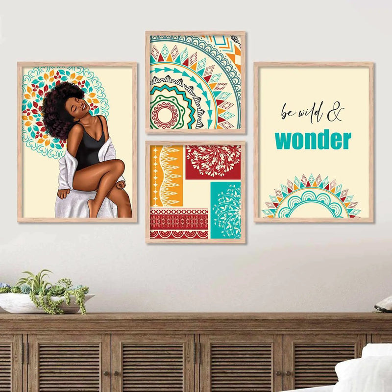 Vibrant Elegent Wall Decor: Modern Art Paintings with Frame , Set of 4-Kotart