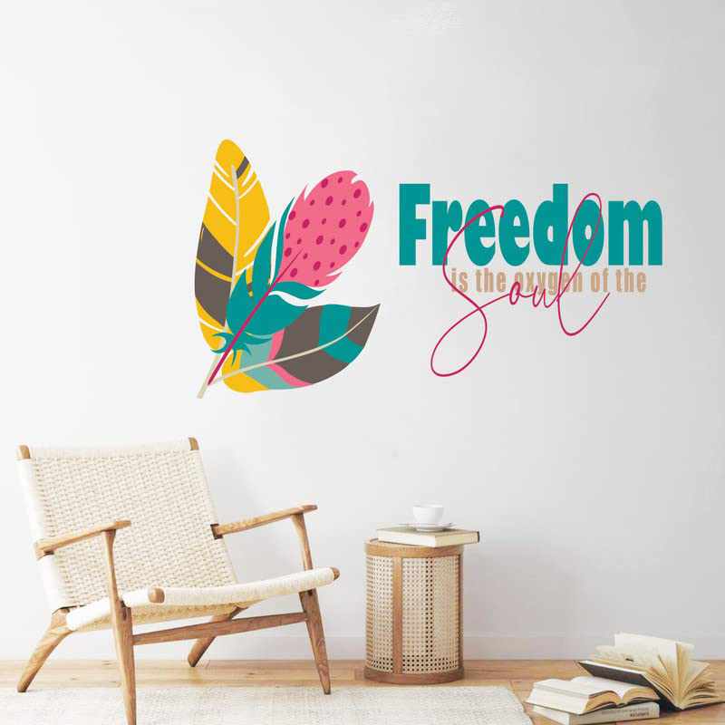 Vibrant Leaf and Good Vibes Prited PVC Vinyl Wall Stickers / Decals for Home Office Kids Room Living Room Bedroom and Studio Wall-Kotart