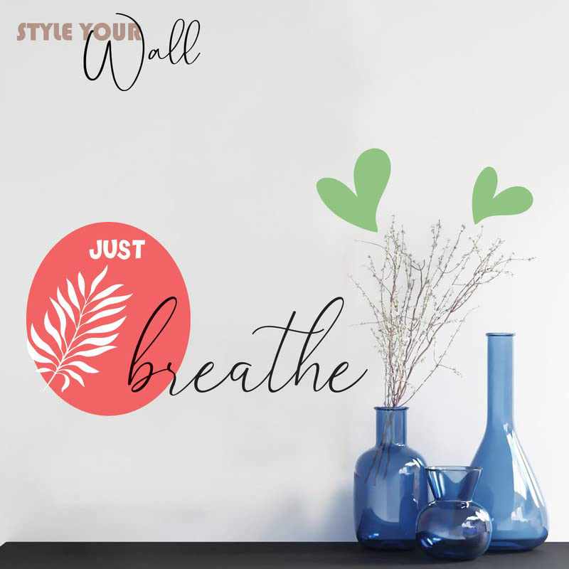 Vibrant Leaf and Quotes Printed Wall Stickers-Kotart