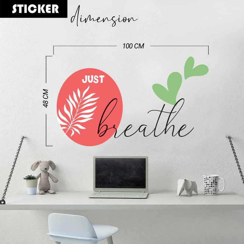 Vibrant Leaf and Quotes Printed Wall Stickers-Kotart