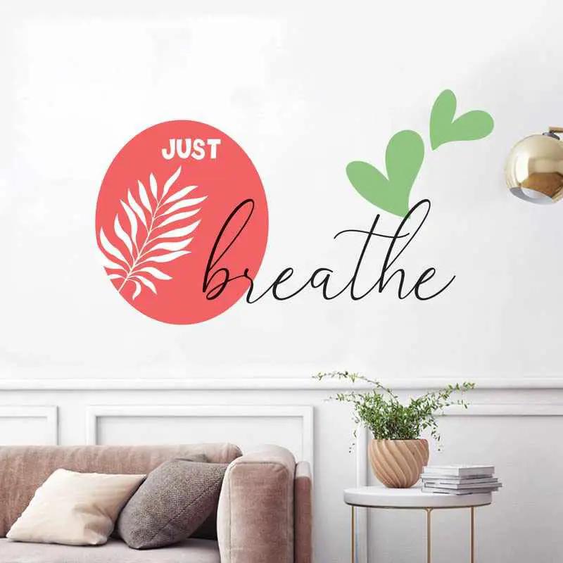 Vibrant Leaf and Quotes Printed Wall Stickers by Kotart store
