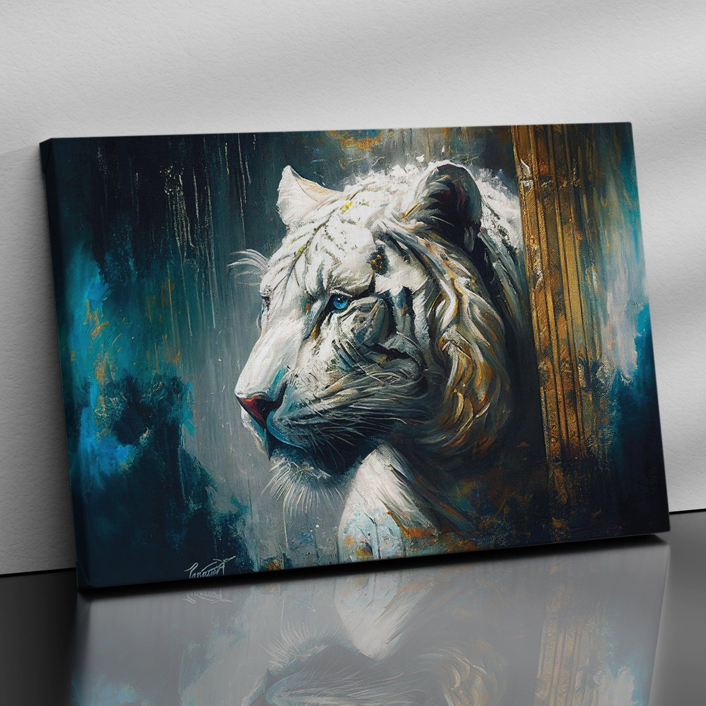 Vibrant Lion Canvas Paintings - Modern Canvas Art-Kotart