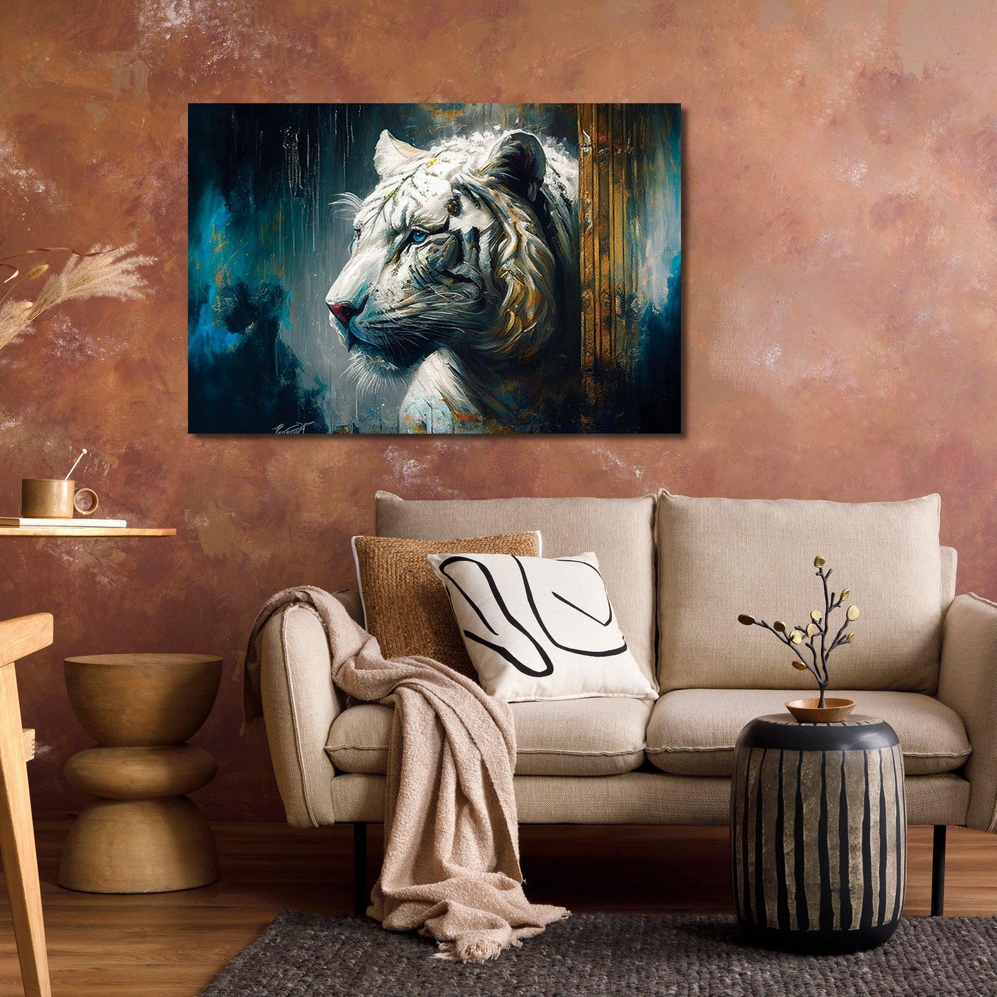 Vibrant Lion Canvas Paintings - Modern Canvas Art-Kotart