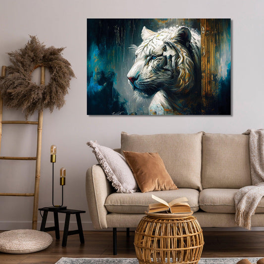 Vibrant Lion Canvas Paintings - Modern Canvas Art-Kotart