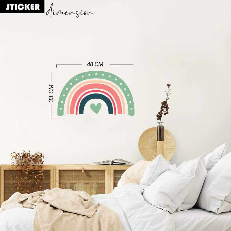 Vibrant Rainbow Printed PVC Vinyl Wall Decals / Stickers for Kids Room Living Room Bedroom-Kotart