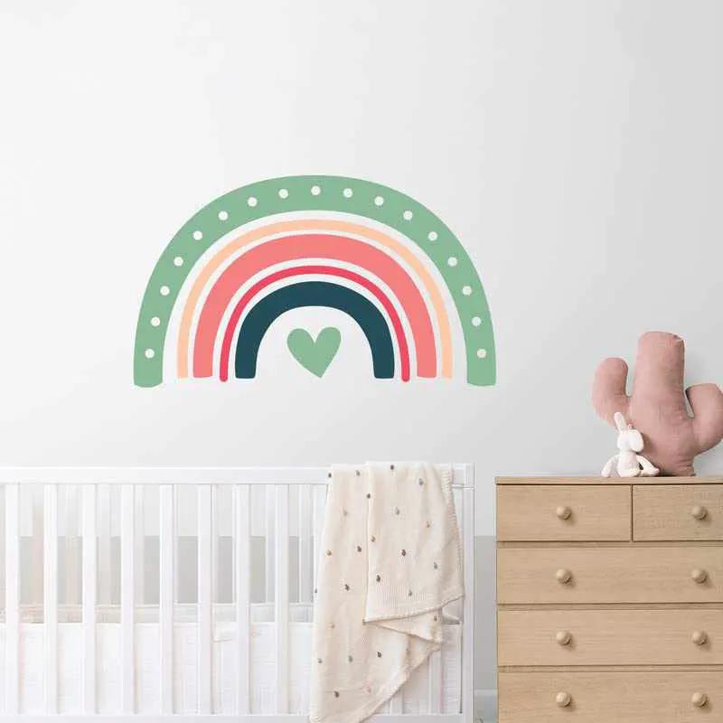 Vibrant Rainbow Printed PVC Vinyl Wall Decals / Stickers for Kids Room Living Room Bedroom by Kotart store