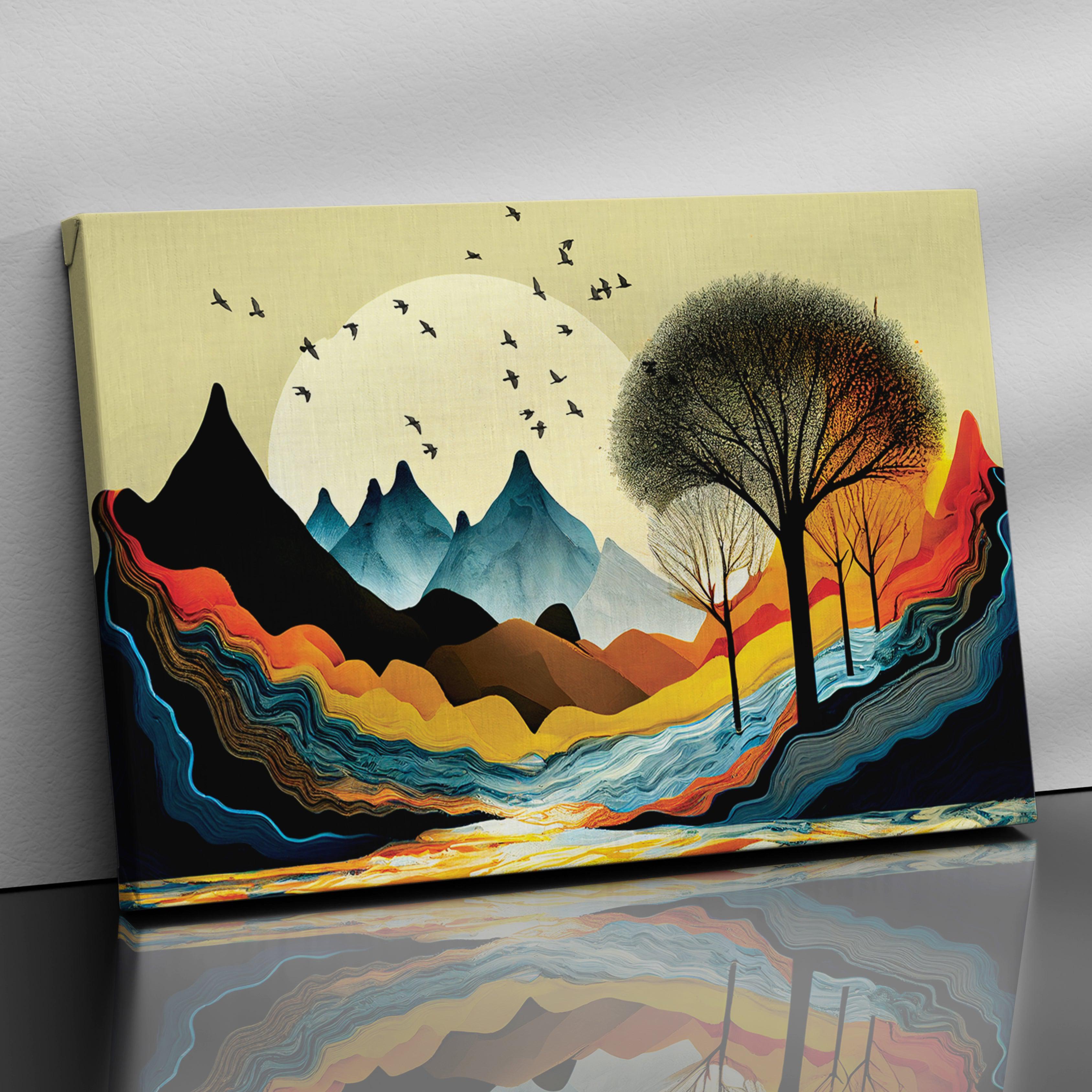 Vibrant Scenic Mountains Canvas Painting for Wall decor Kotart