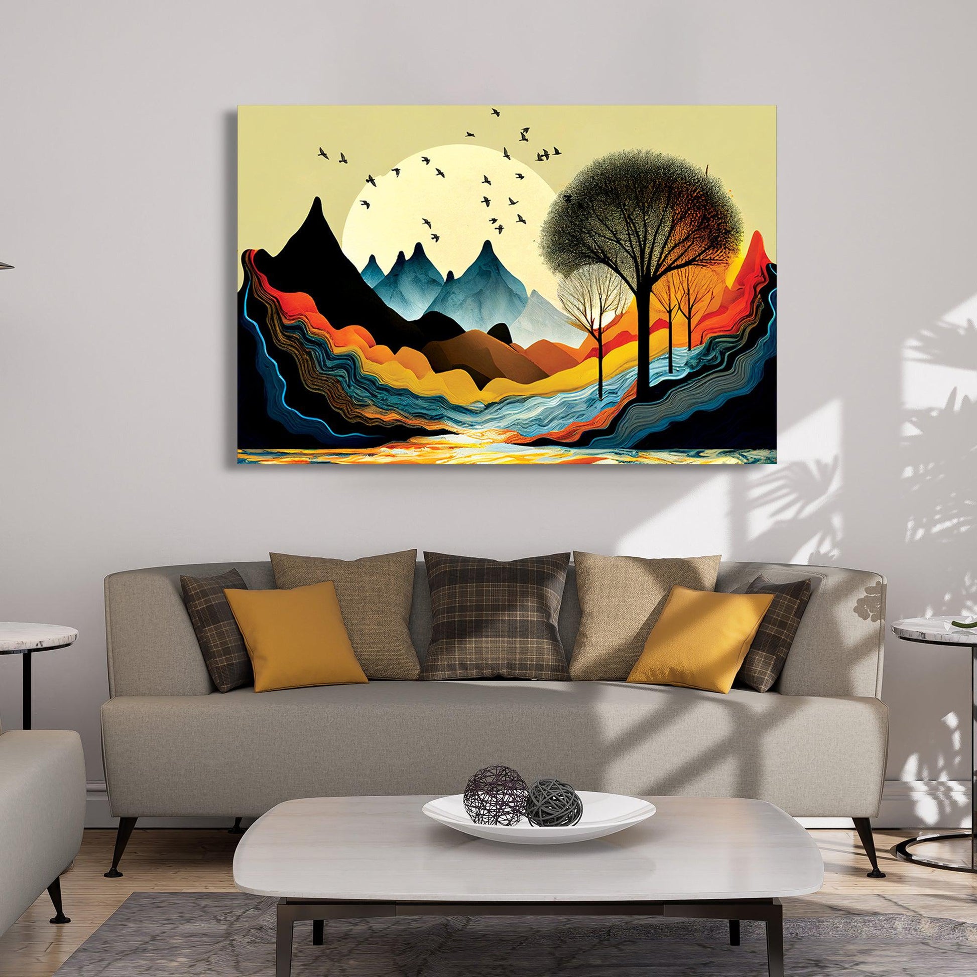 Vibrant Scenic Mountains Canvas Painting for Wall decor-Kotart
