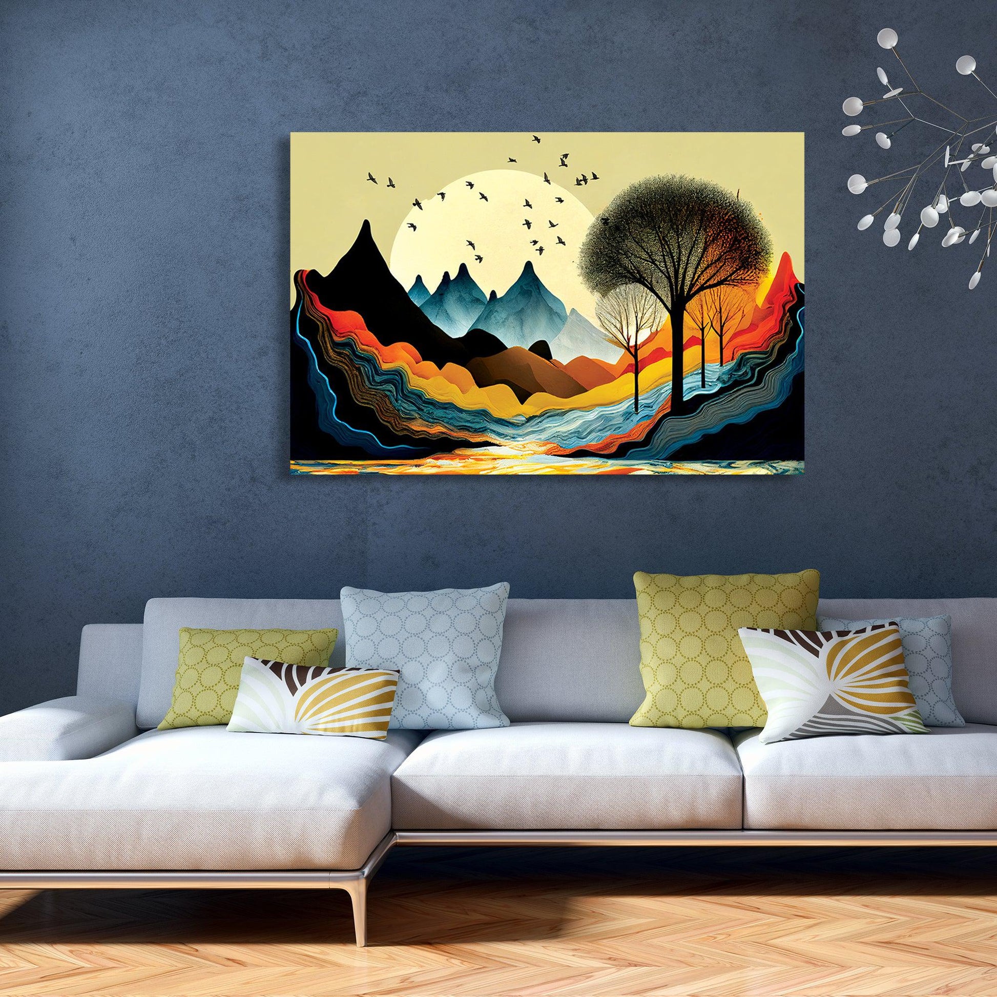 Vibrant Scenic Mountains Canvas Painting for Wall decor-Kotart