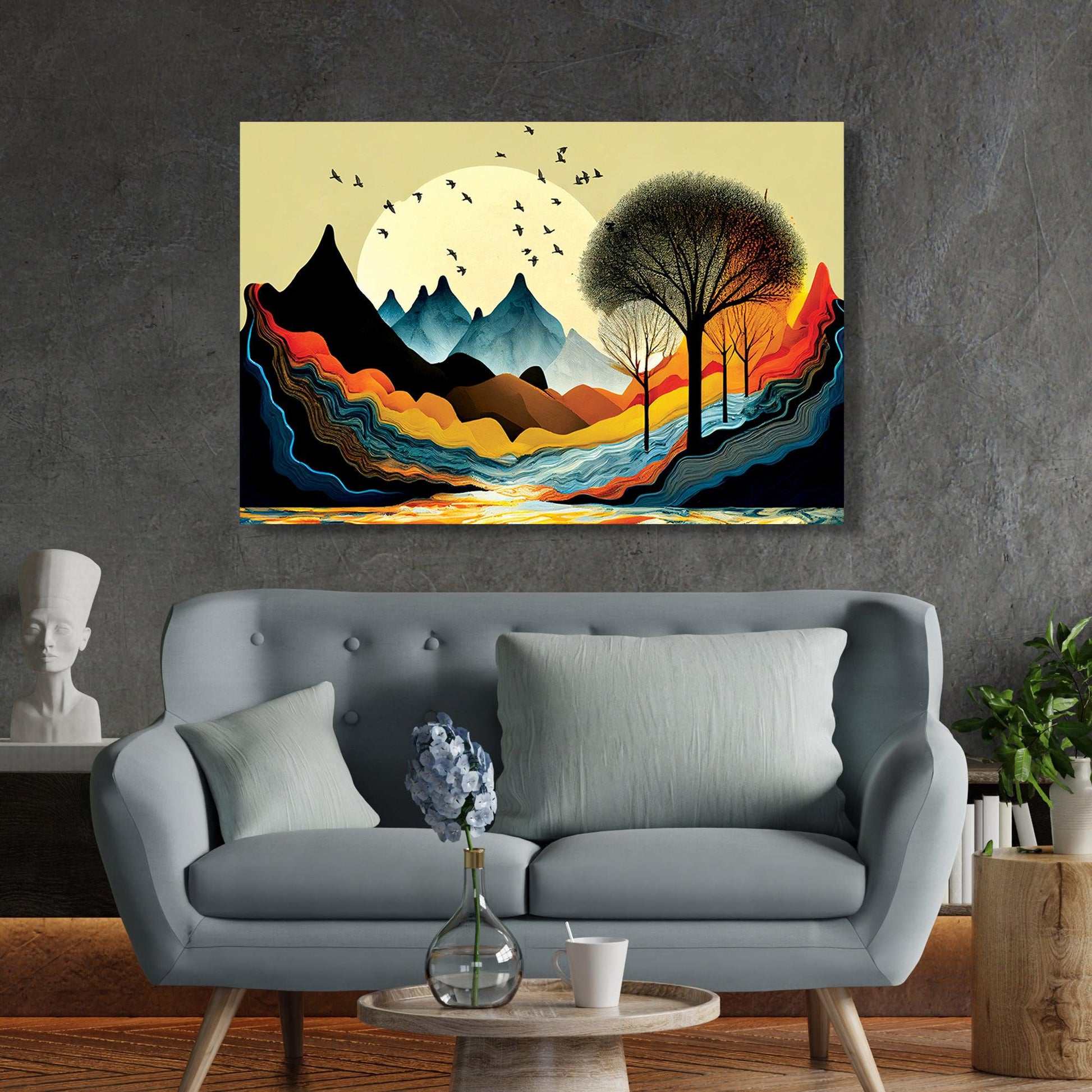 Vibrant Scenic Mountains Canvas Painting for Wall decor-Kotart