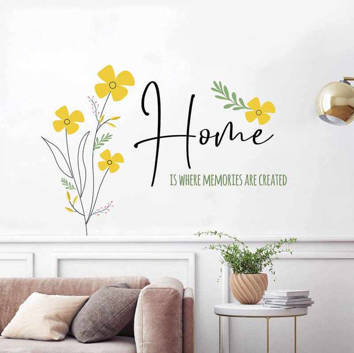 Vibrant Yellow Flowers Nature Inspired Wall Decals for Home Decor