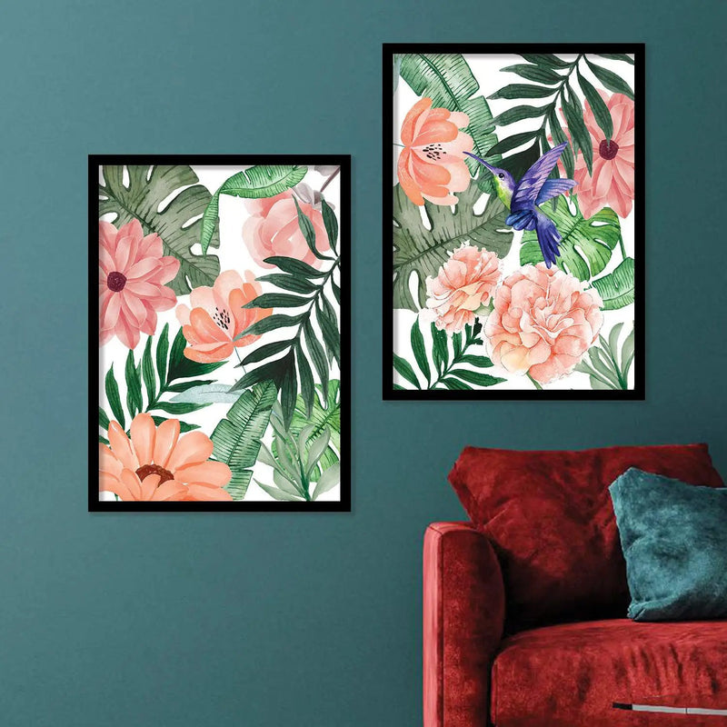 Vibrant floral fantasies Magic - Nature Inspired Modern Art Framed Prints for Wall Decor-Kotart