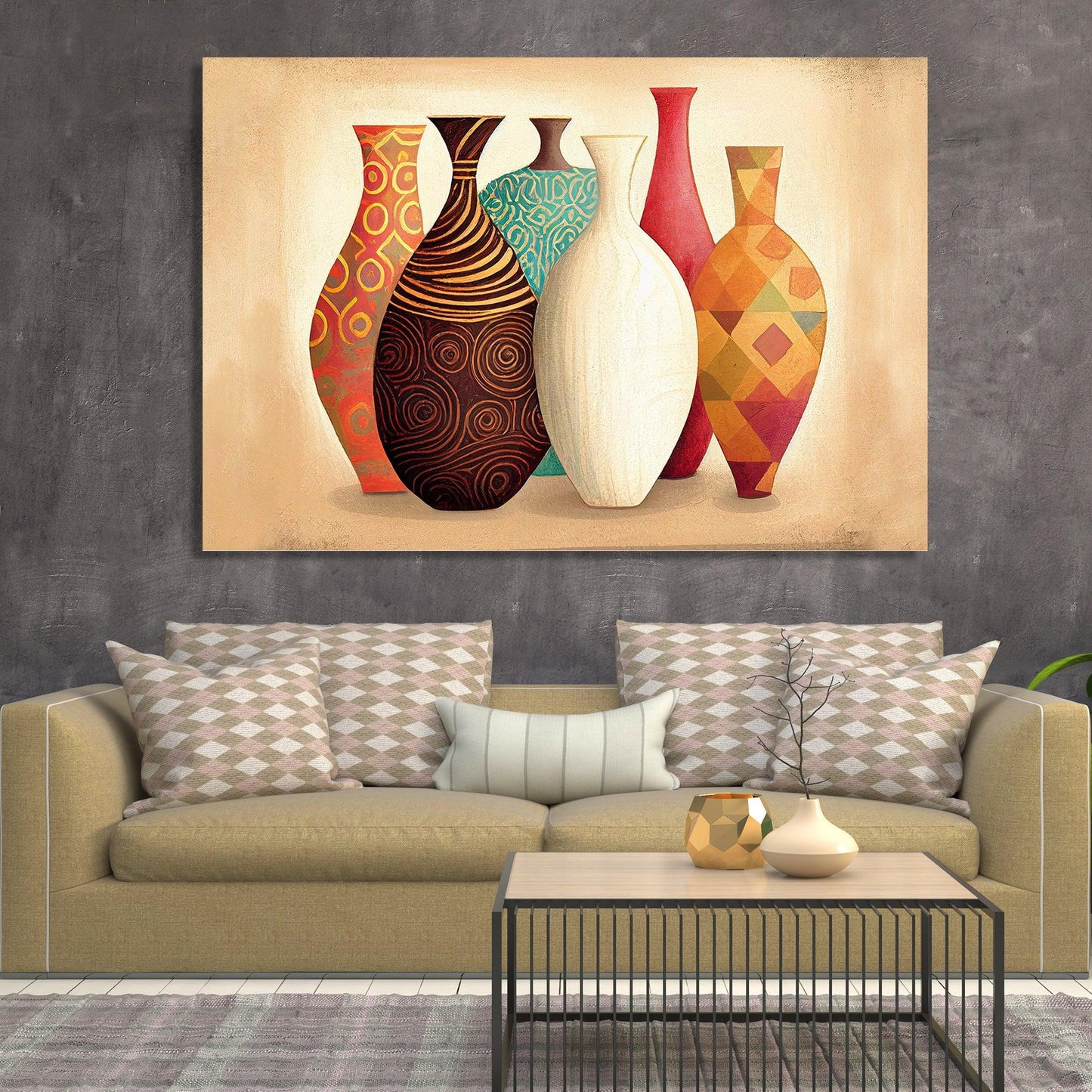 Vintage Pots / Vases Art Canvas Paintings - Modern Art Canvas Paintings for Living Room Bedroom Home and Office Wall Decor-Kotart