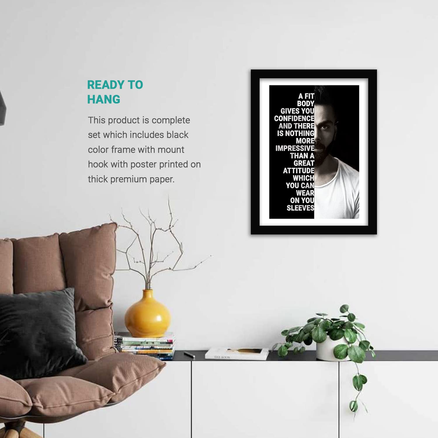 Virat Kohli Motivational Quotes Poster with Frame-Kotart