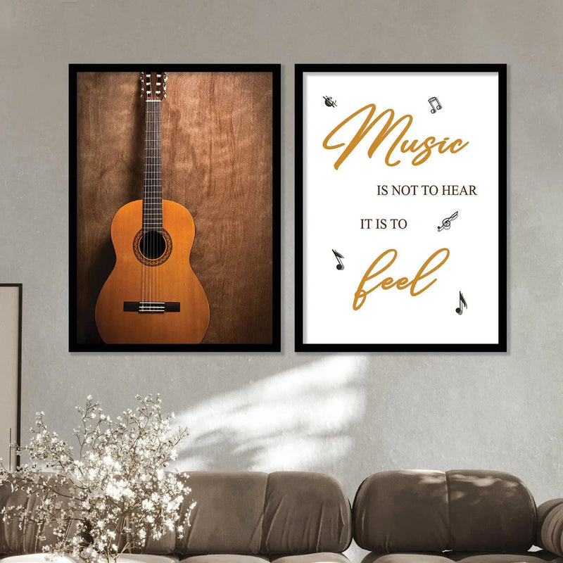 Wall Art Set for Music Lovers - Framed Guitar Print Posters for Wall Decor, Set of 2-Kotart