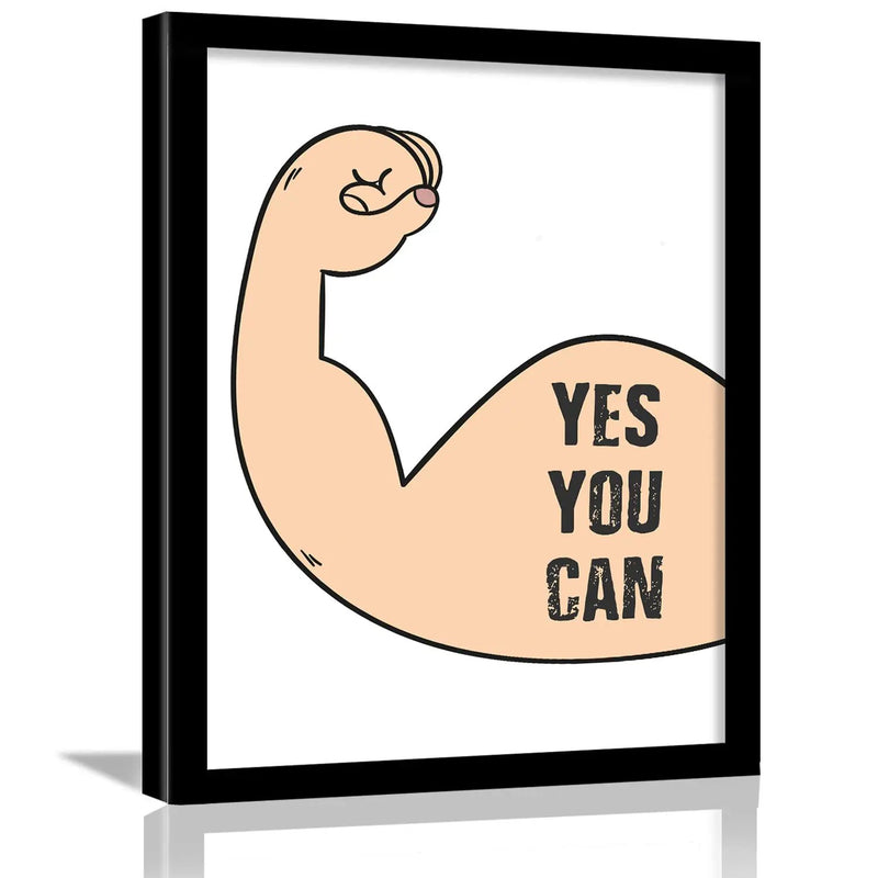 Yes You Can Inspirational Quotes Wall Posters with Frame by Kotart store