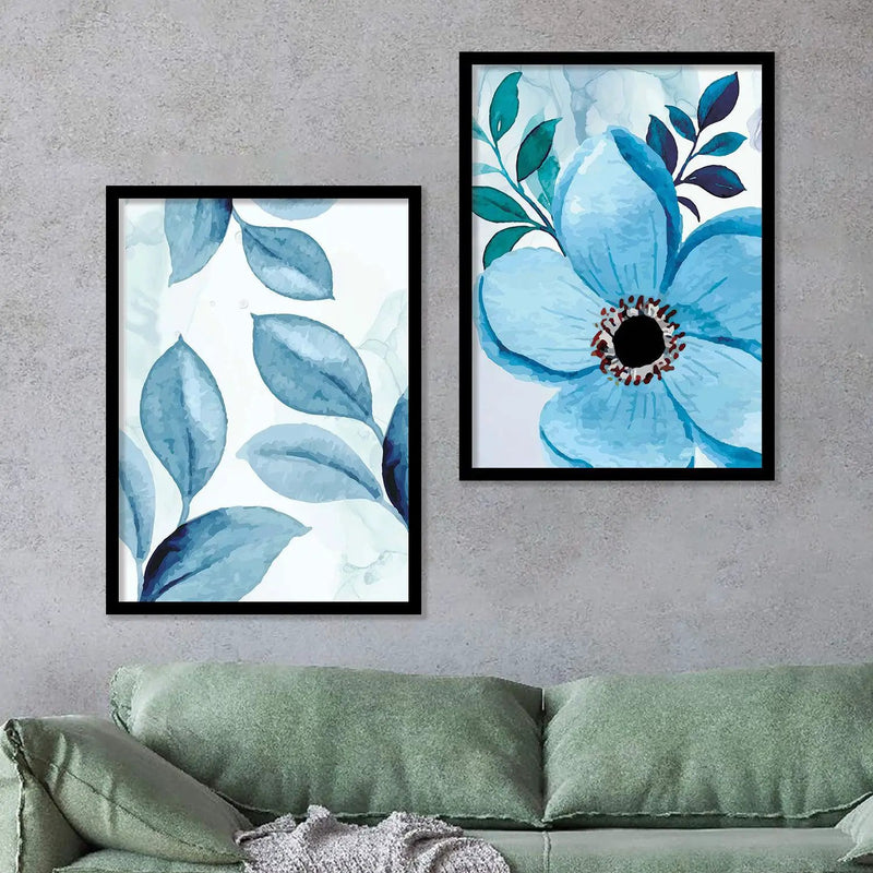 floral Theme Wall Posters Set - Nature Inspired Modern Art Framed Prints for Wall Decor-Kotart